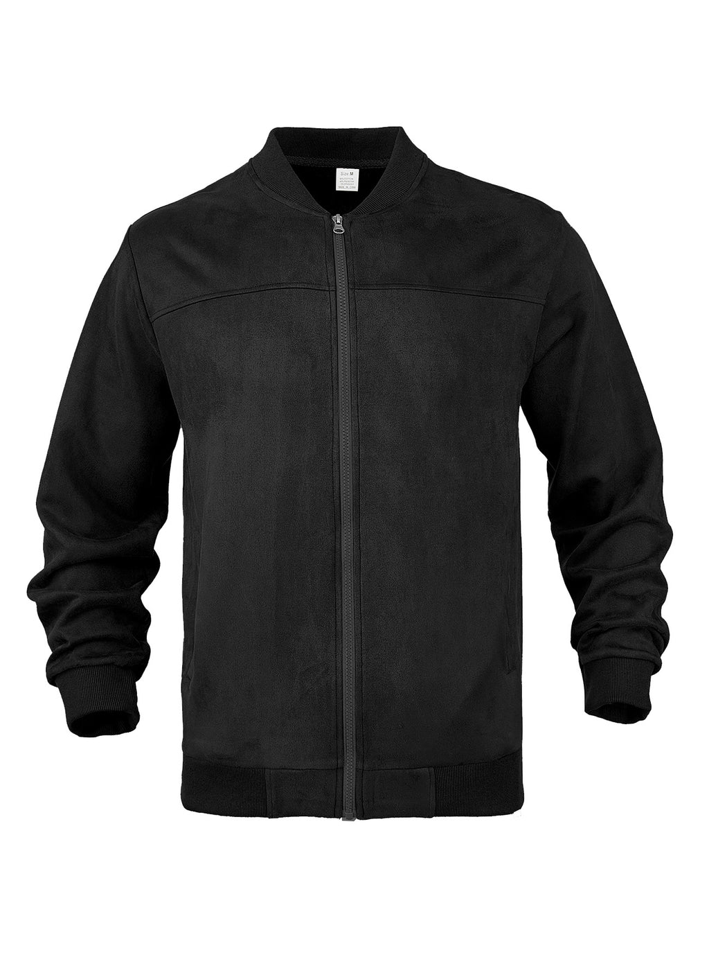 European And American Men's Suede Solid Color Casual Sports Stand Collar Zipper Jacket Plu