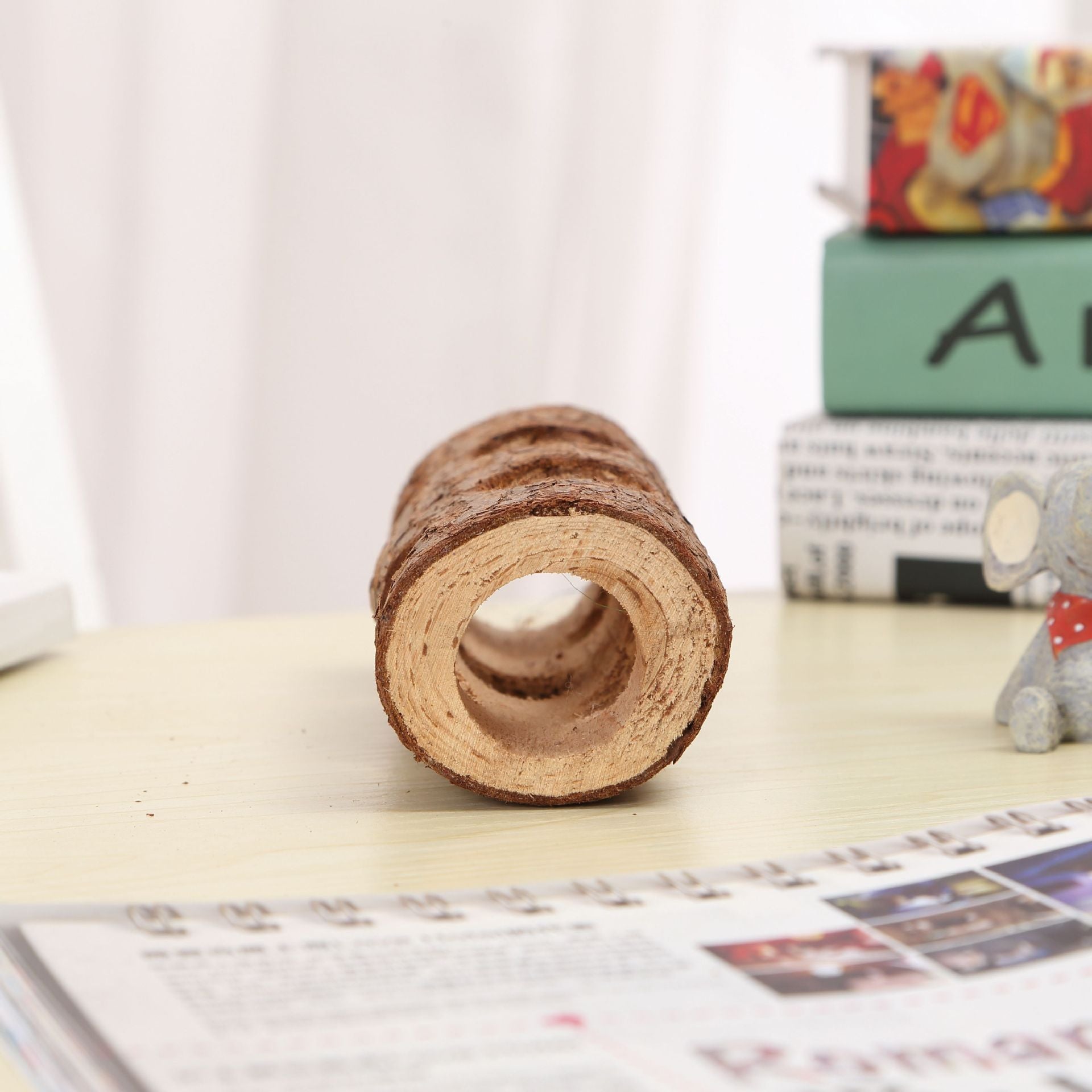 Hamster Pipe en bois massif Bird Platform Rabbit Molar Chiens et chats Toy Tree Tube