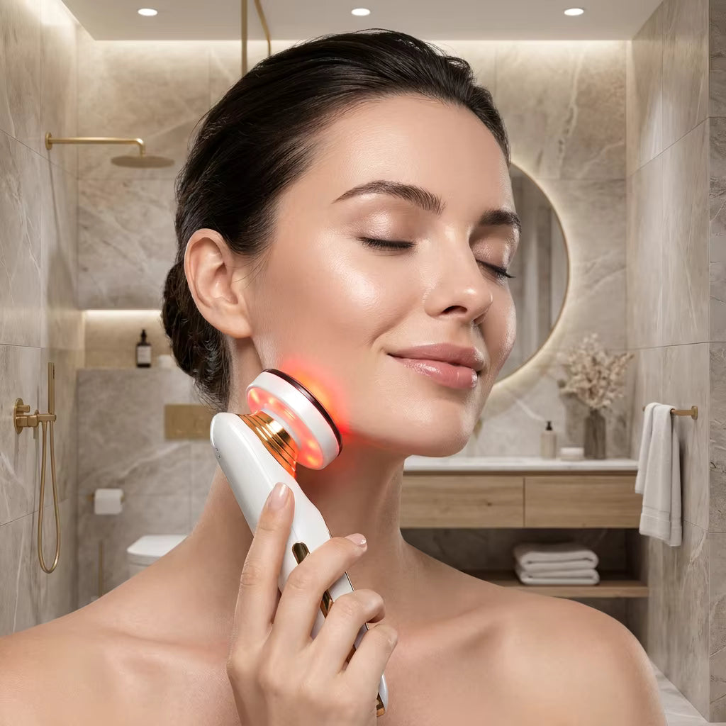 Massager anti-rides anti-rides à trois couleurs rouge lifting faciale