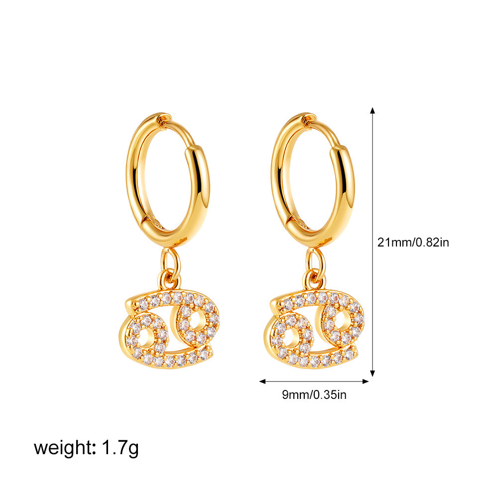 Boucles d'oreilles zodiac Micro Paved Zircon