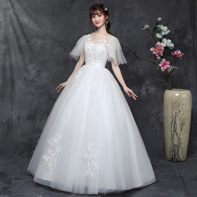 Grande taille Robe de mariée Fat Mariée Maître Robe de mariée a été mince et simple Studio