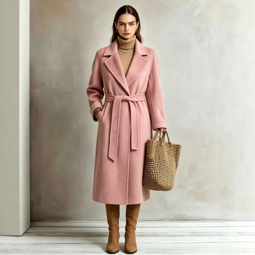 Les femmes Élégantes Long Lapel Coat Pour Casual et Comute Wear