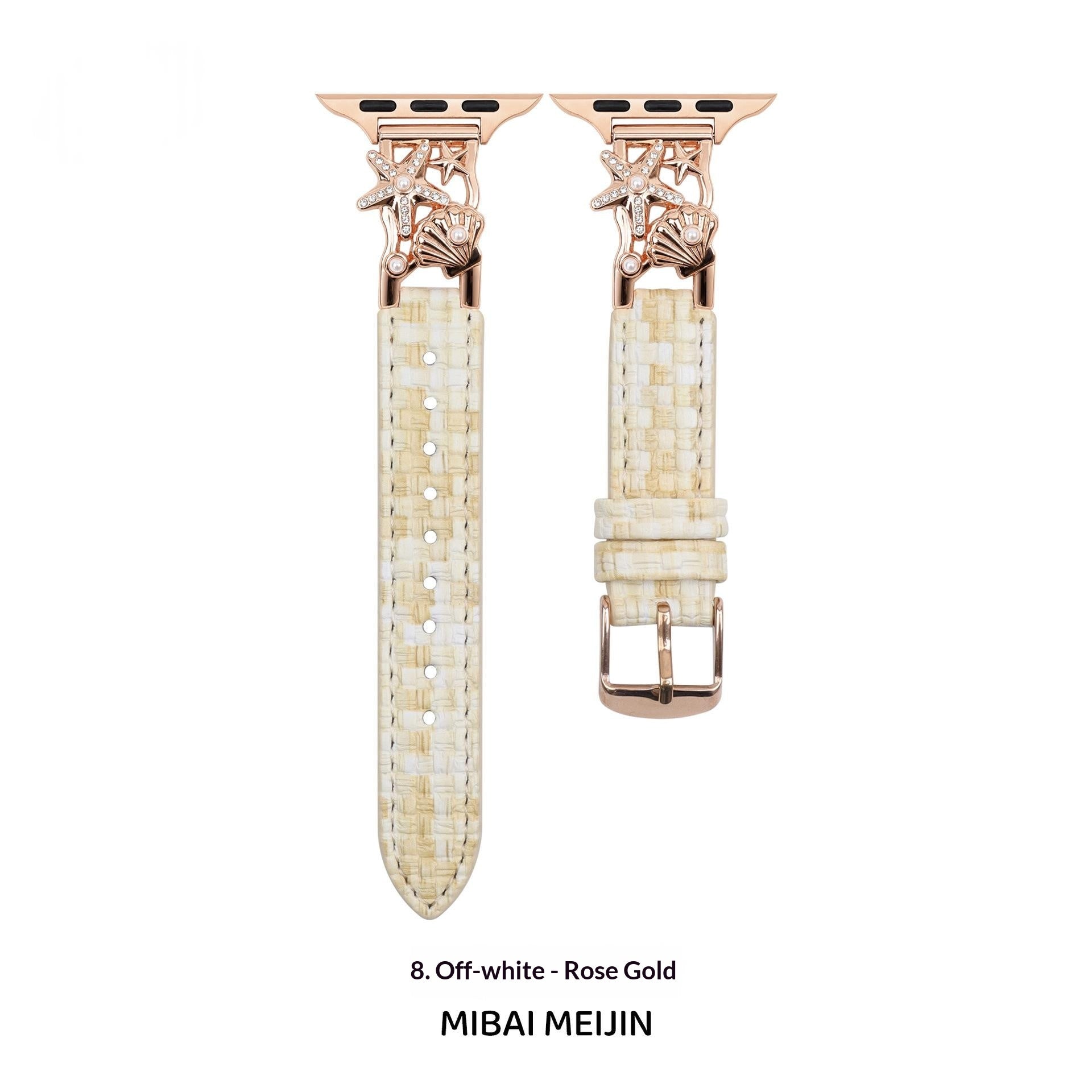 Bracelet de montre en cuir pointillé Cape Shell