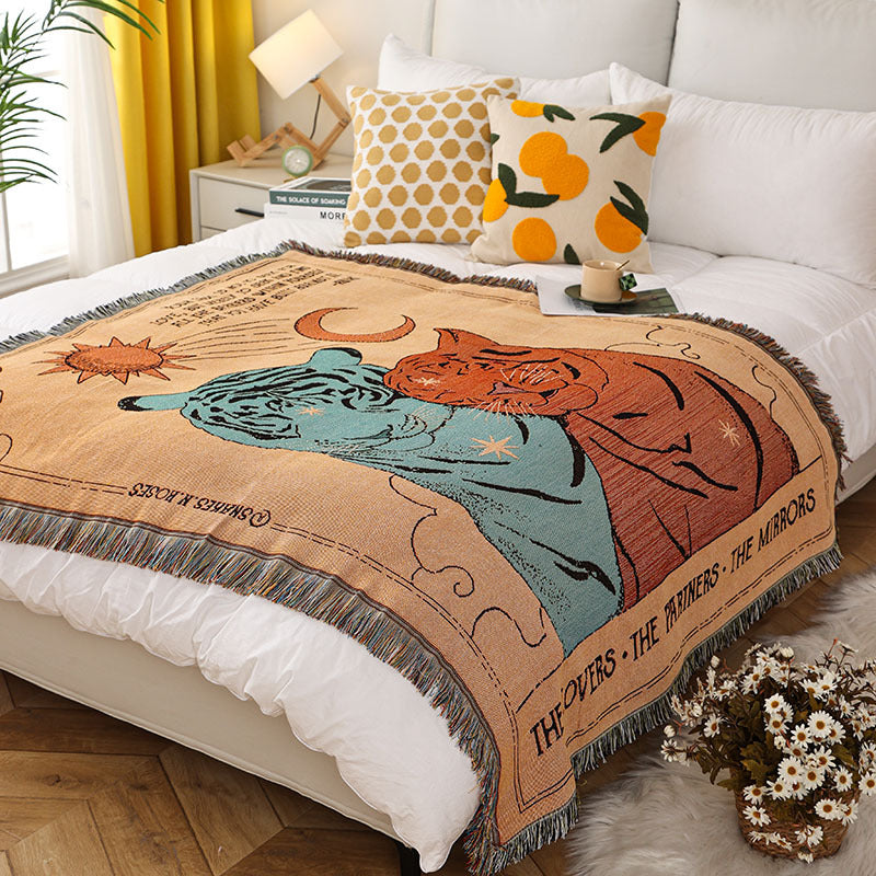 Retro chambre Canapé lancer couverture Illustration couverture