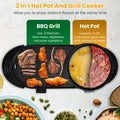 2200W 2 En 1 Pot électrique avec barbecue Grilleur Cuisinière sans fumée Non-Stick Coréen barbecue Grille Shabu