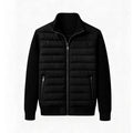 Stand-collar Patchwork Mode Casual Zip-up Cardigan Coton rembourré Coat
