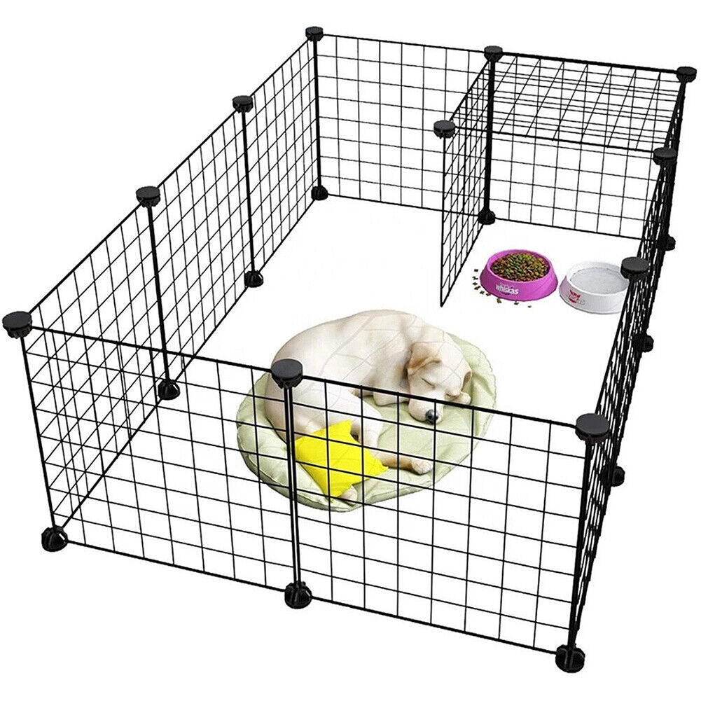 12 Panneaux Pet Dog Playpen Puppy Rabbits Jouer Pen fil métallique Run Cage Crate Fence