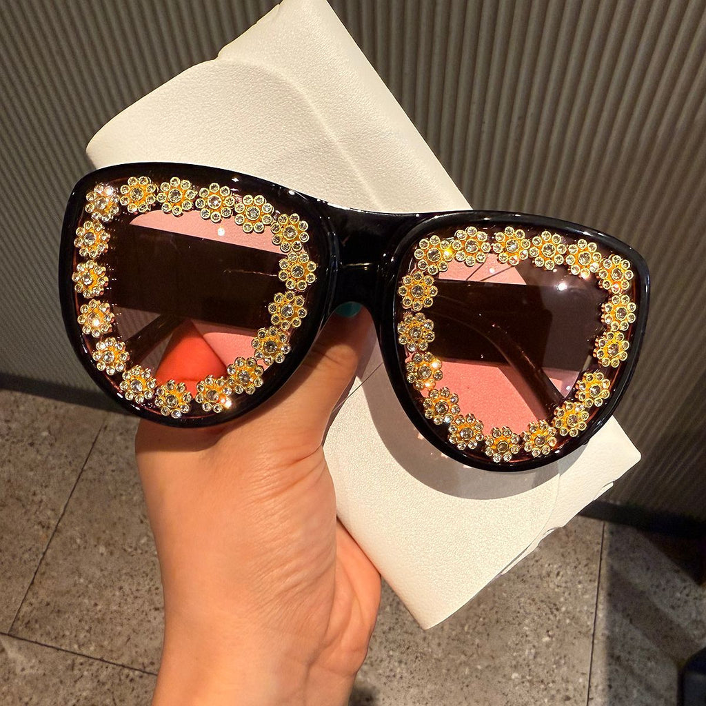 Lunettes de soleil rétro surdimensionnées en forme d'œil de chat pour femmes
