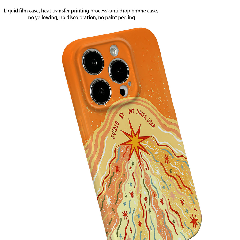 Étui téléphonique à trous fins gelés orange