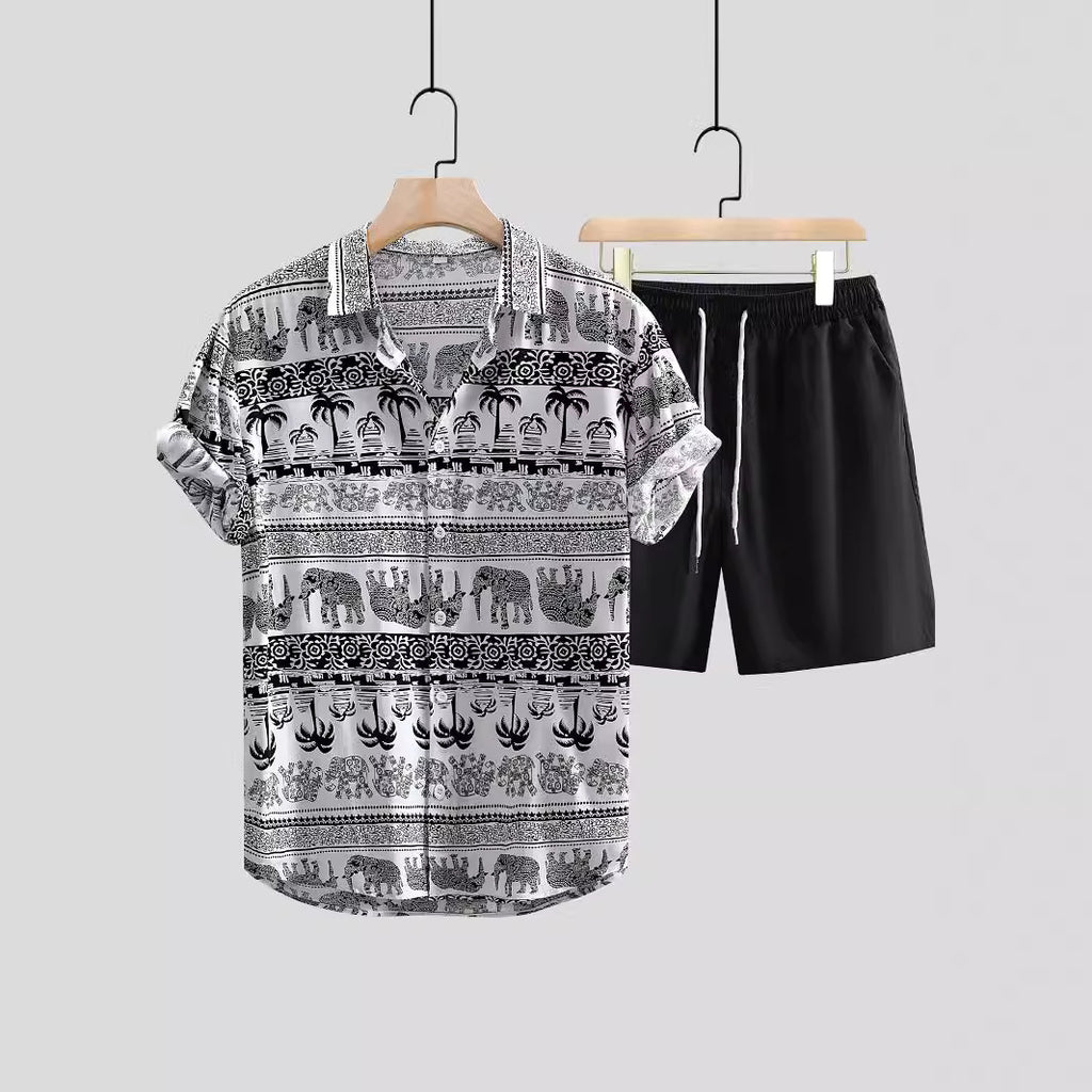 Chemise à manches courtes imprimées pour hommes