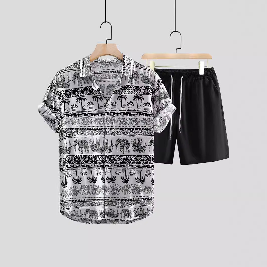 Chemise à manches courtes imprimées pour hommes
