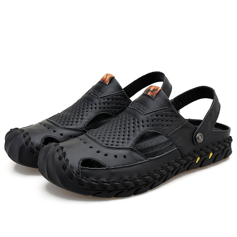 Chaussures de plage pour hommes en plein air à couture manuelle