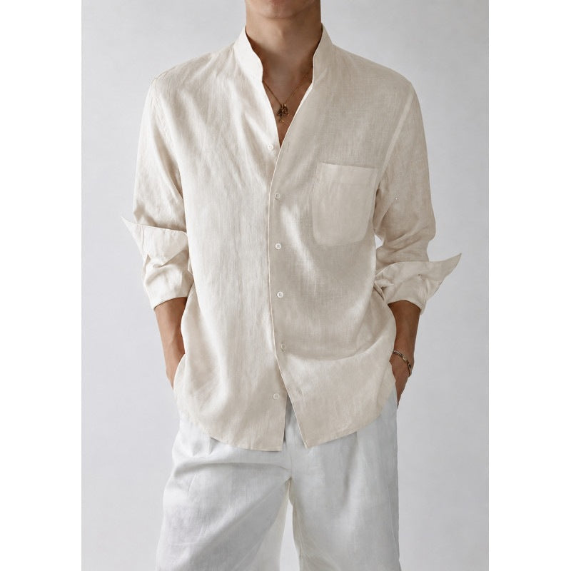Chemise à manches longues de style rétro homme