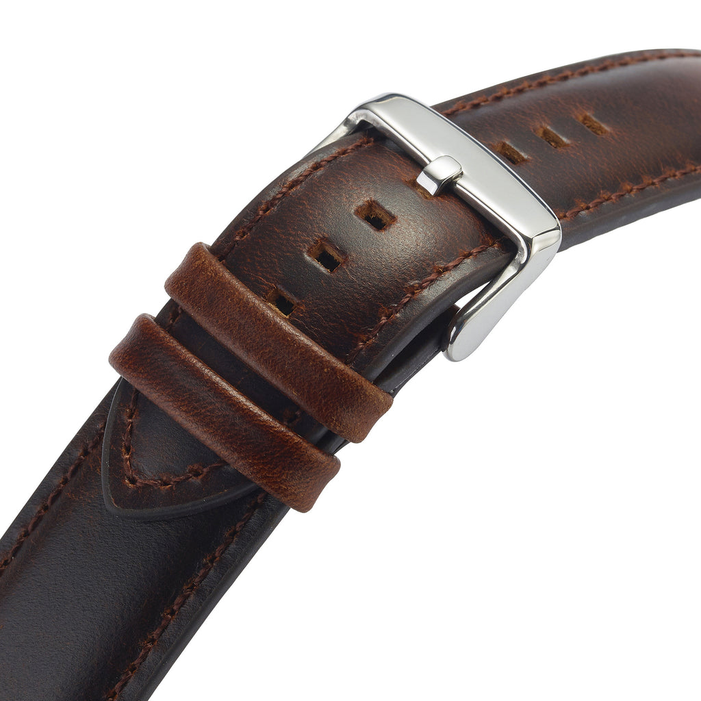 Fermoir de bracelet de montre vintage en cuir véritable