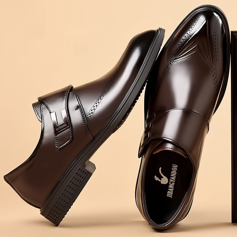 Chaussures en cuir pour hommes fabriquées à partir de cow-hide à grain complet avec un orteil en forme de pipe