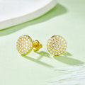 S925 Argent Sterling 74pcs D Couleur VVS1 Boucles d'oreilles Moissanite ronde 10mm Pave 1.6g Scre