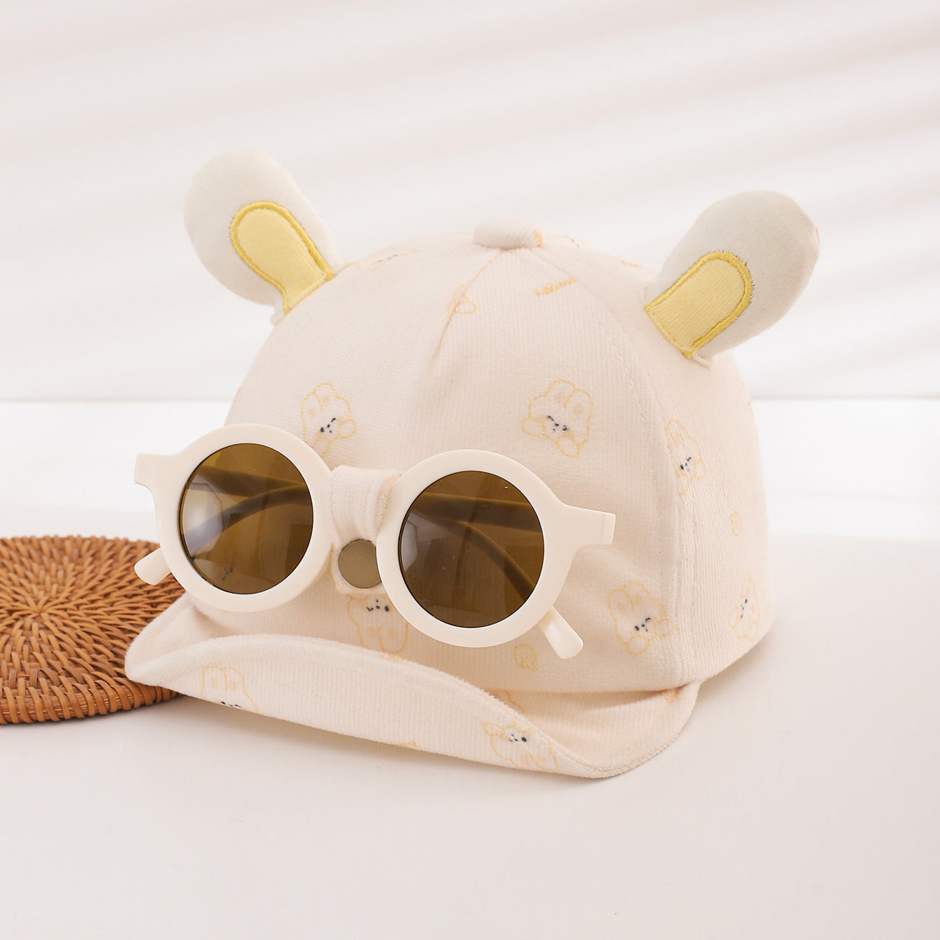 Automne Genre neutre Oreilles tridimensionnelles de style cartoon avec des lunettes Décoration pour bébé'
