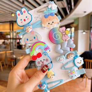 14PCS Accessoires capillaires pour tout-petit Set de barres arc-en-ciel colorées