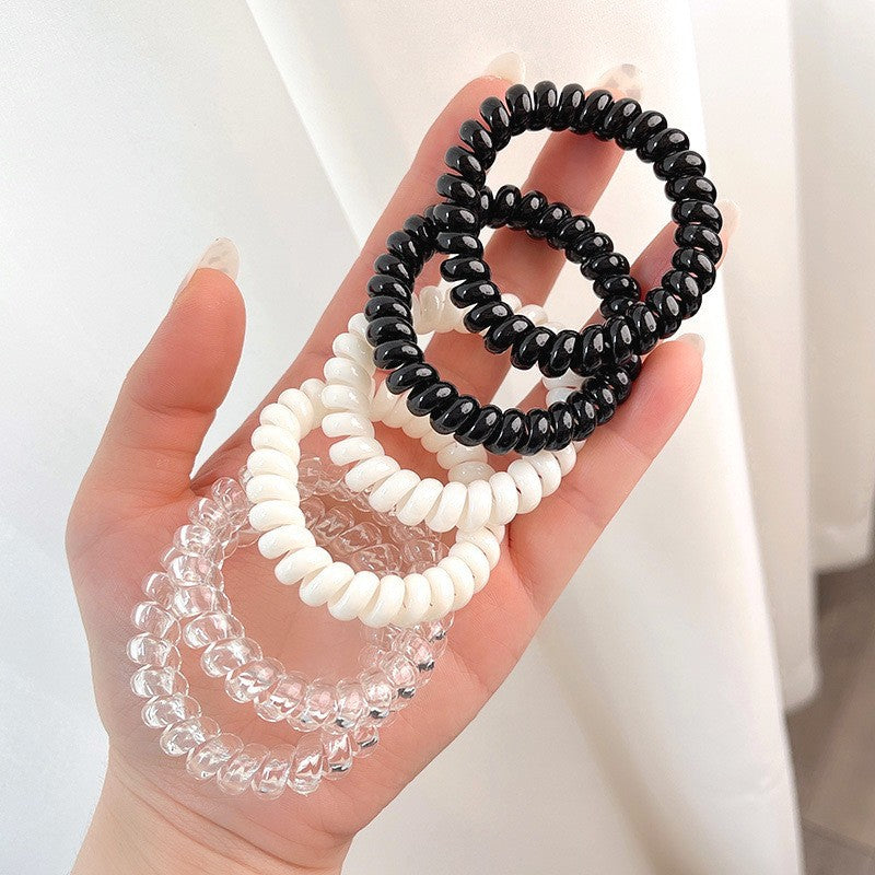 Cord de téléphone noir cravate pour cheveux pour femmes haute élasticité