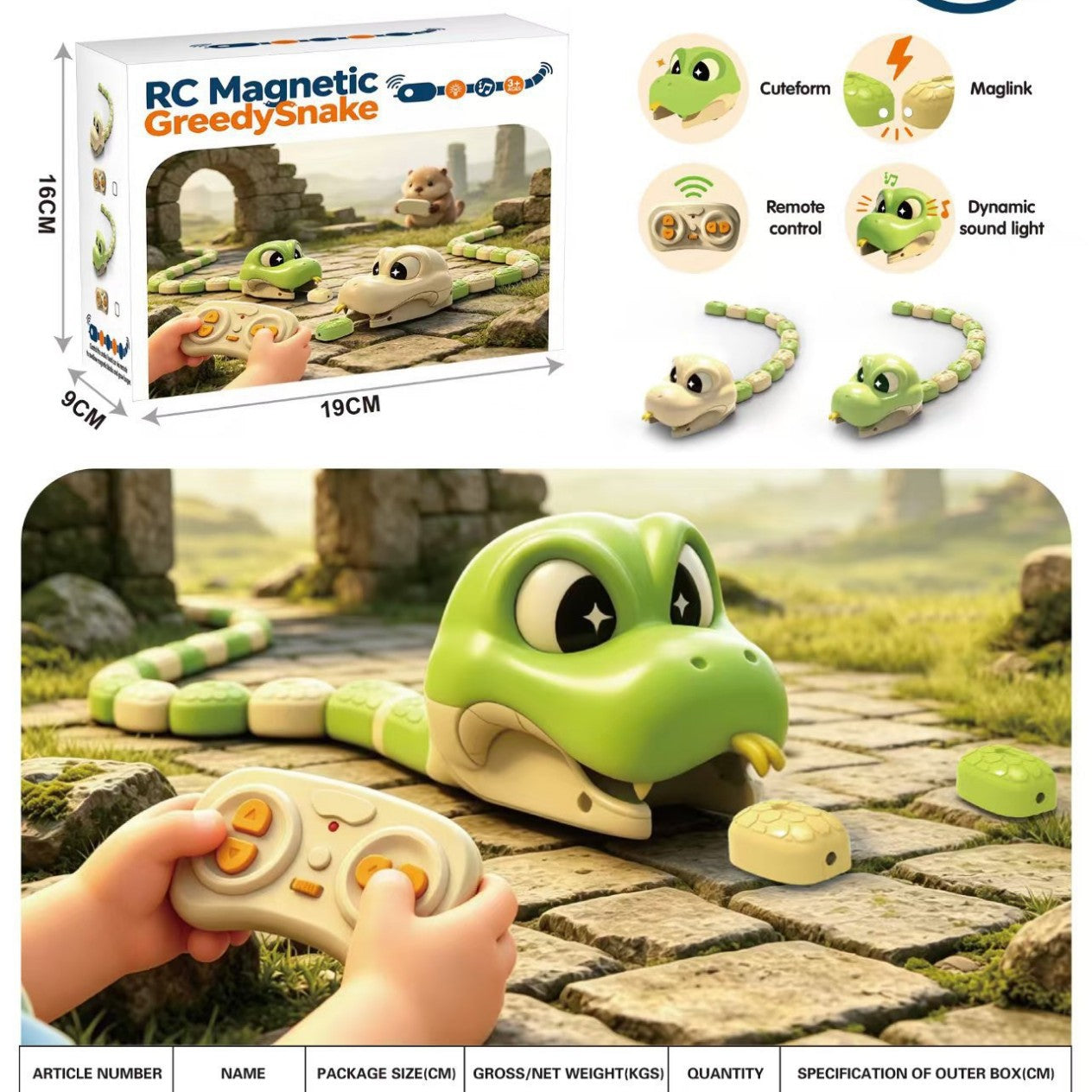 Jouet de serpent magnétique à télécommande électrique