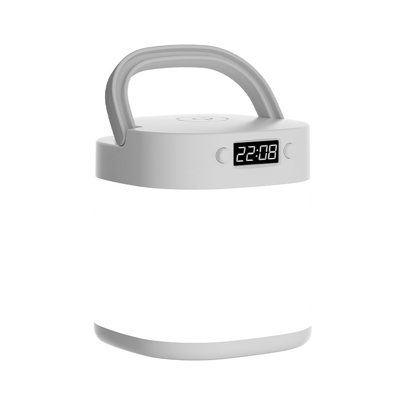 Lampe de table portable rechargeable avec lumière LED horloge
