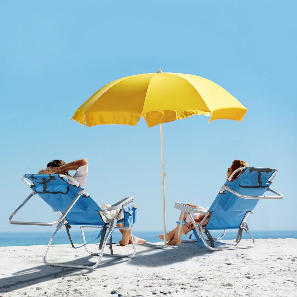 63*70*99cm Élevé Oxford Clot Argent Blanc Aluminium Tube roulement 100kg Chaise de plage Bl