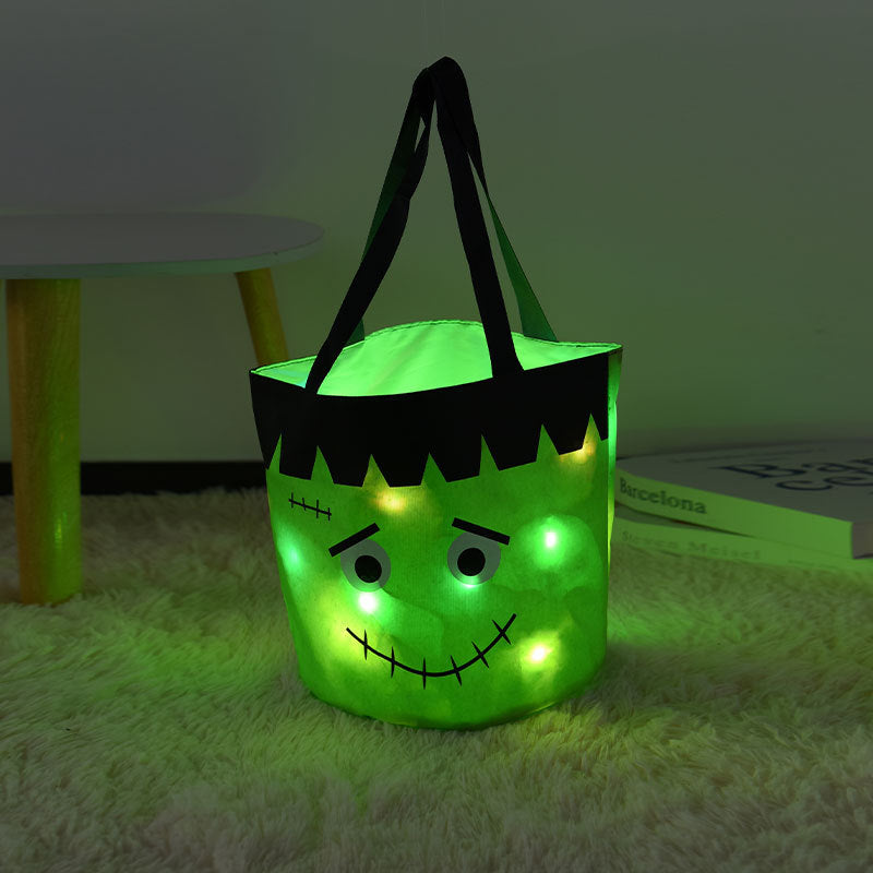Panier de décorations d'Halloween lumineux multi-grains
