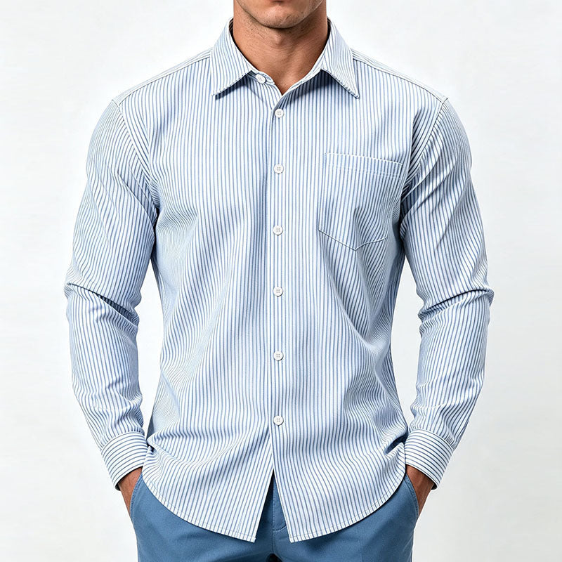 Chemise à laque rayée pour hommes, taille Plus