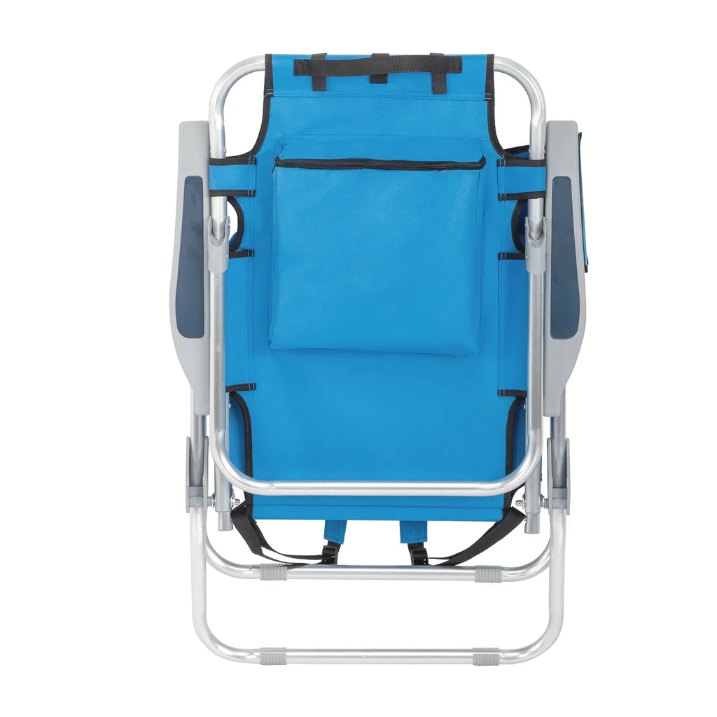 63*70*99cm Élevé Oxford Clot Argent Blanc Aluminium Tube roulement 100kg Chaise de plage Bl