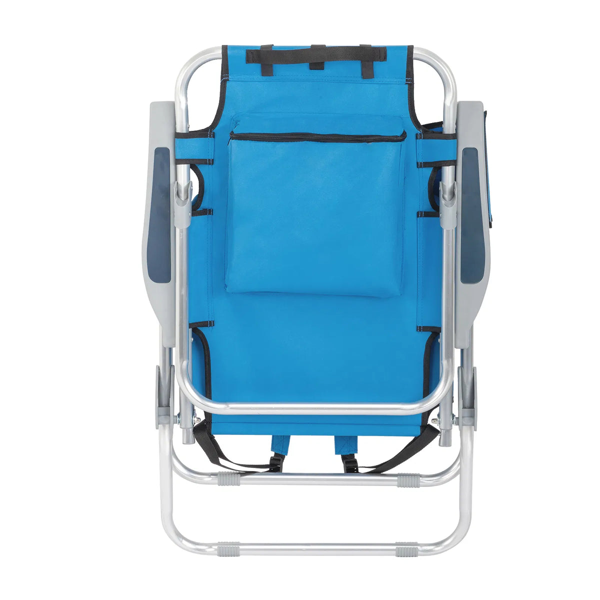 63*70*99cm Élevé Oxford Clot Argent Blanc Aluminium Tube roulement 100kg Chaise de plage Bl