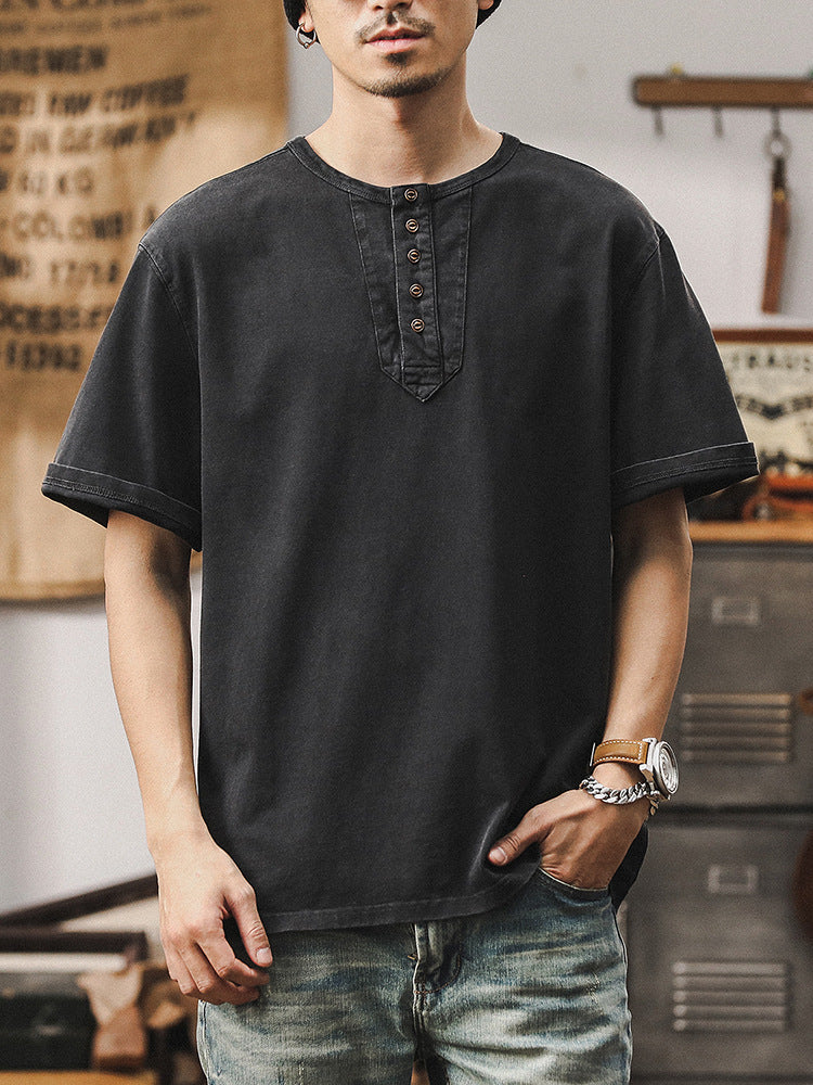 T-shirt retro à manches longues pour hommes