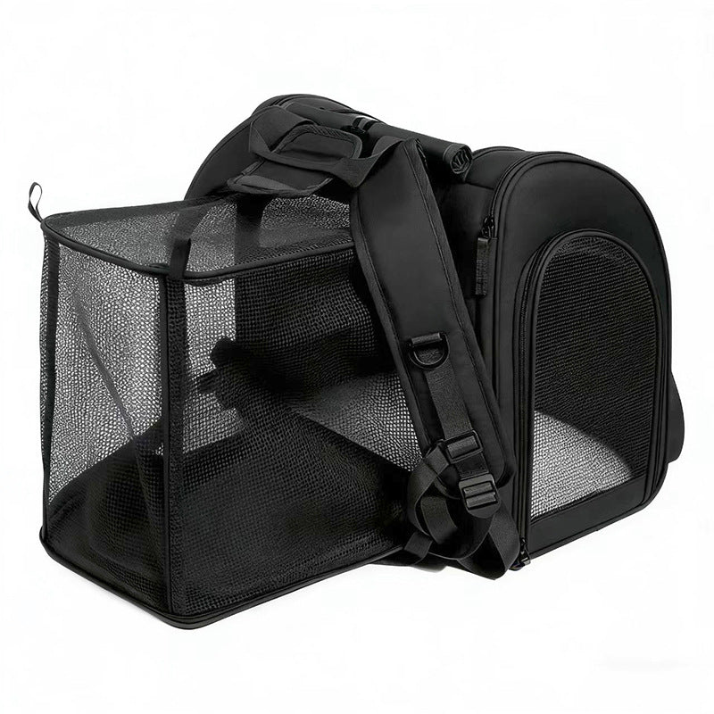 Sac à dos portatif pour animaux de compagnie à deux épaules extensibles pour les sorties