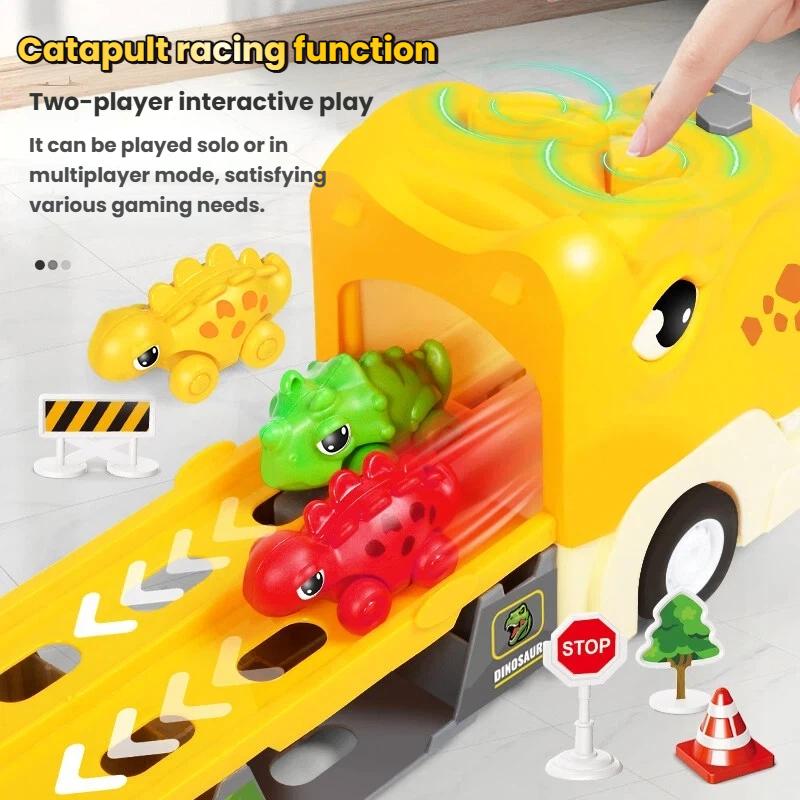 Jouet de rangement de piste pour enfants en forme de dinosaure