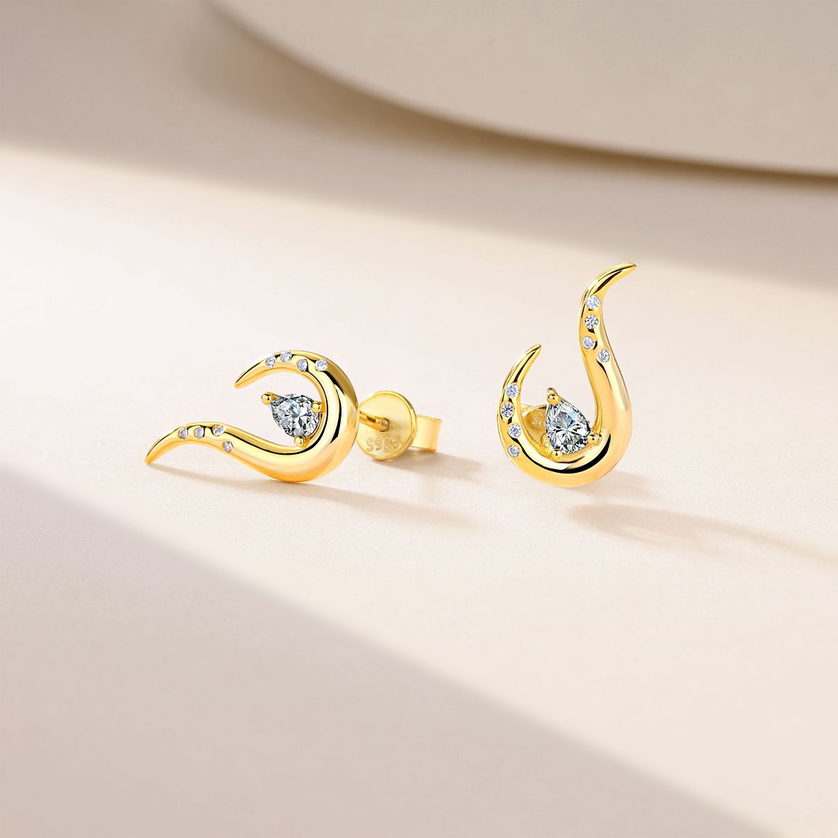 S925 Boucles d'oreilles de largage en argent sterling