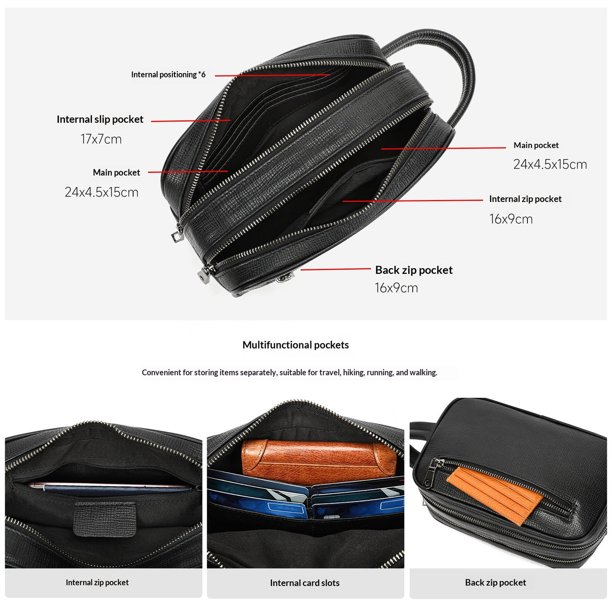 Sac en cuir véritable en cuir pour hommes