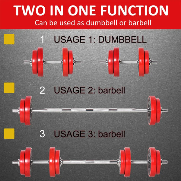 Set of adjustable dumbbells