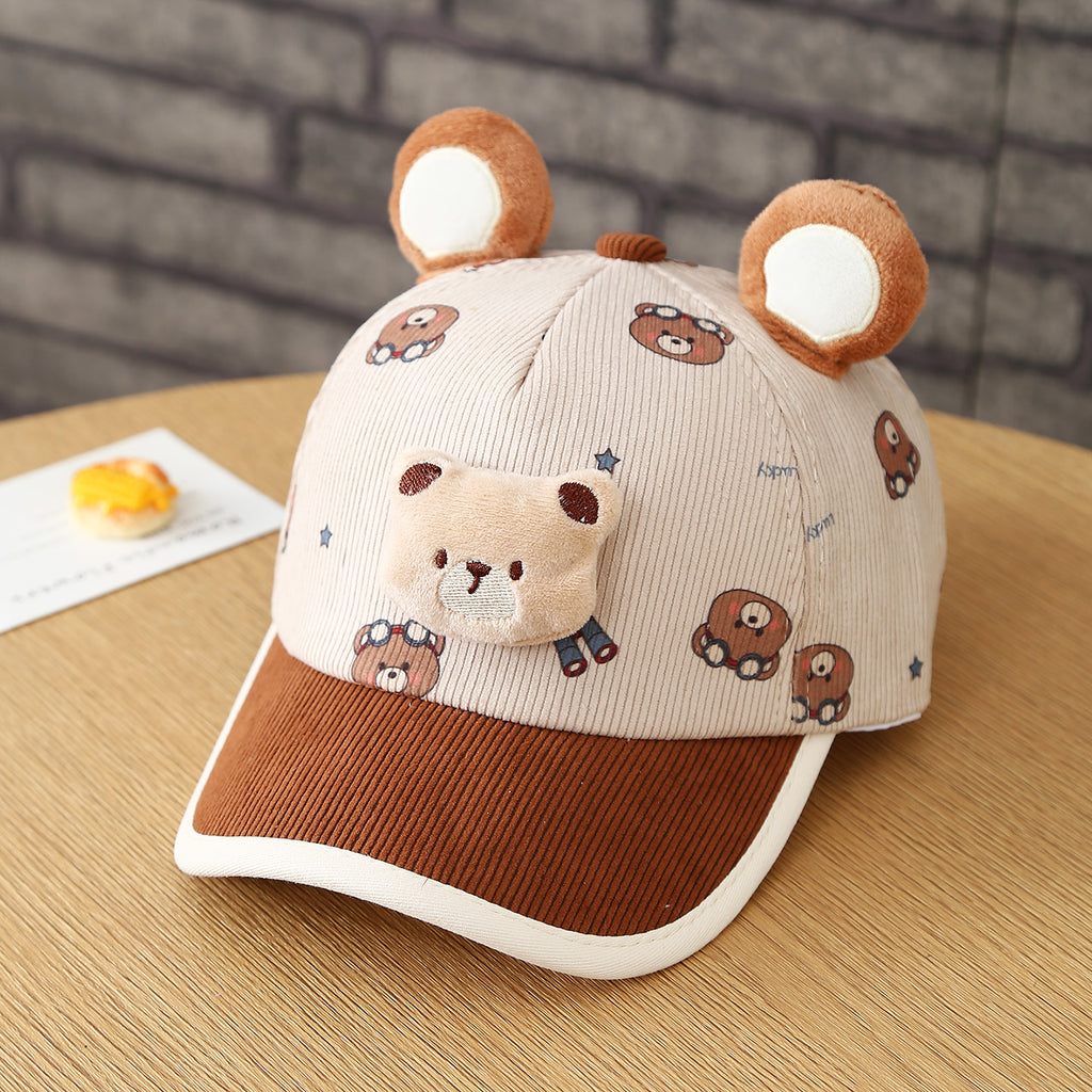 Poupée en peluche pour garçons et filles d'hiver et d'automne avec tissu Corduroy et bea pleine impression