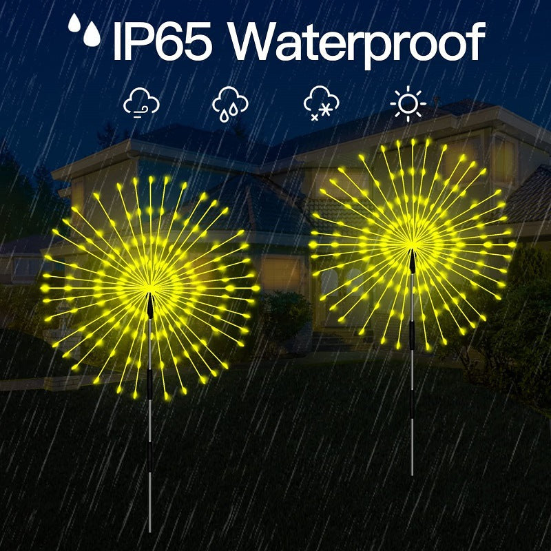 Solar Fireworks Lampe Faites glisser une sortie de pelouse imperméable