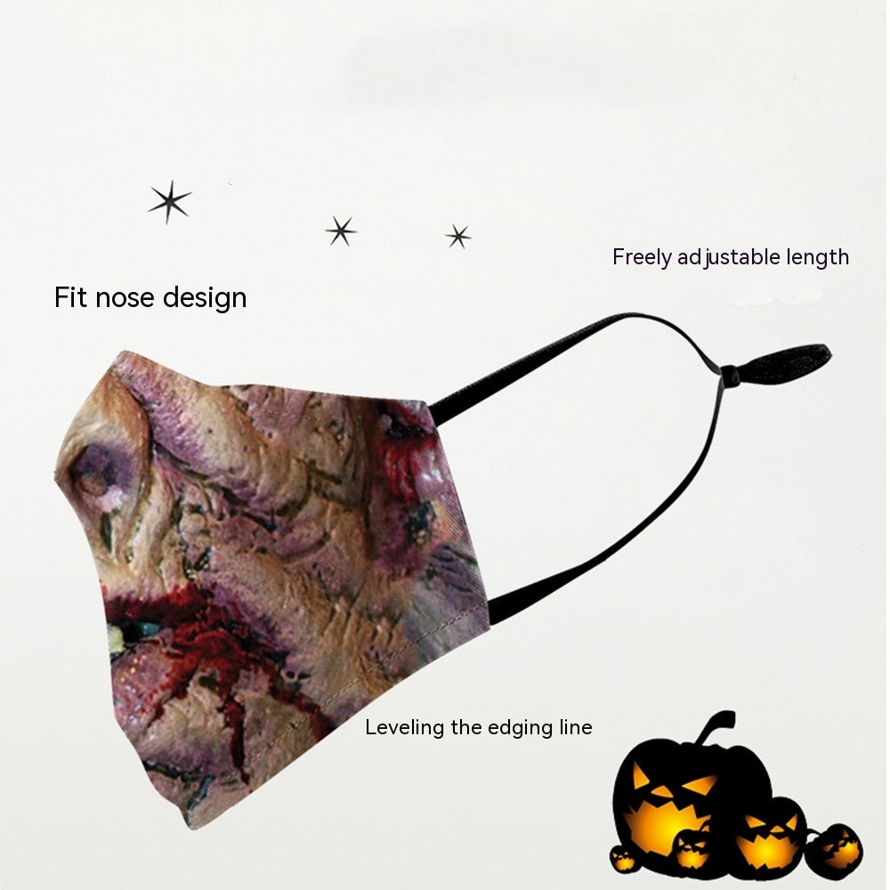 Carnival d'Halloween Impression numérique Funny Clown Face Double Layer Masque de poussière