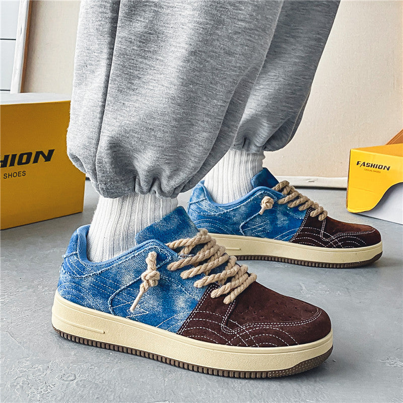 Loisirs Denim Conseil Chaussures Hommes Dentelle-up Appartements Skateboard