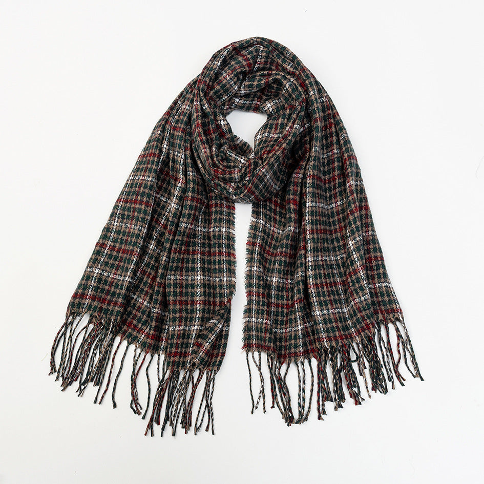 Écharpe de cashmere de Plaid Tassel pour hommes et femmes