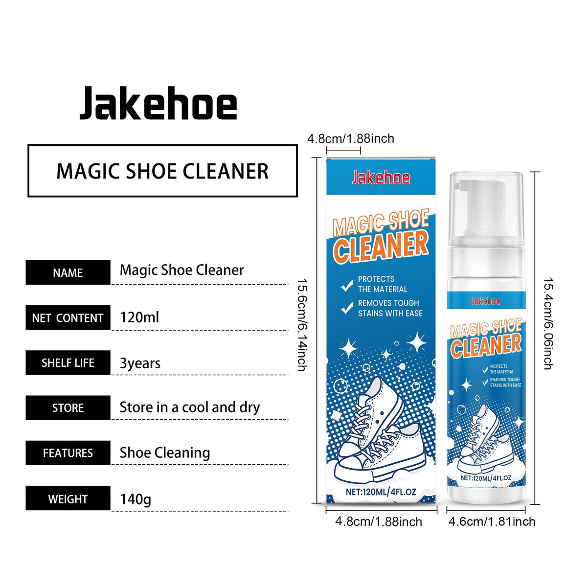 JAKEHOE Nettoyeur de chaussures en mousse