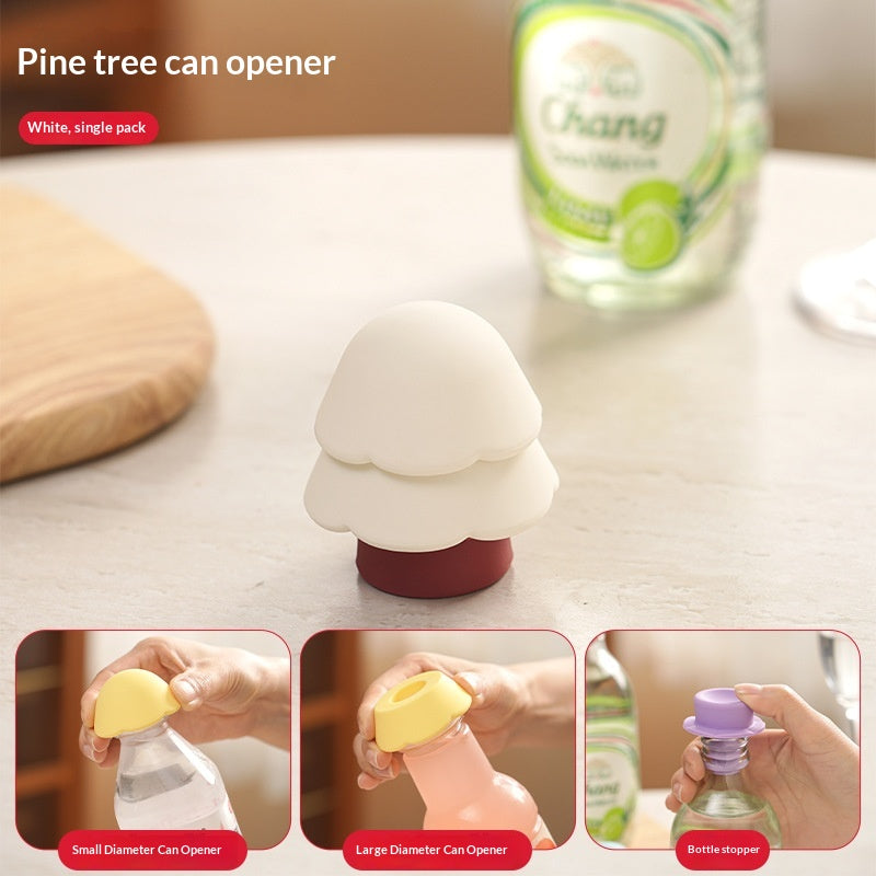 Ouvre-bouteille multifonctionnelle en silicone d'arbre de Noël