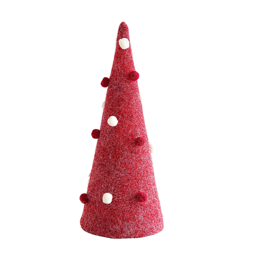 Ornement d'arbre de Noël feutre et pompon en plastique