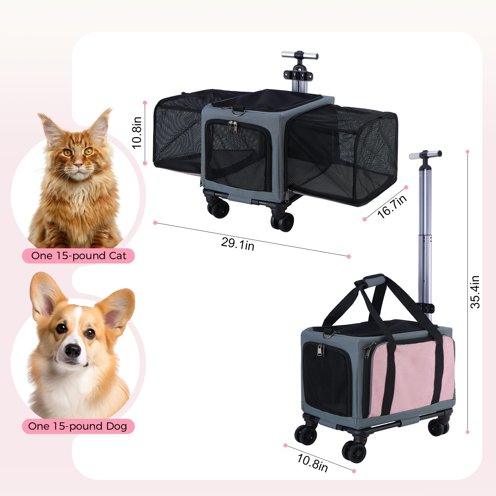 Porte-bébés extensibles à 3 roues