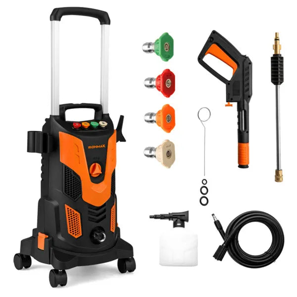 Orange Black 2300 PSI Lave-pression électrique avec 4 buses de connexion rapide et bouteille de savon
