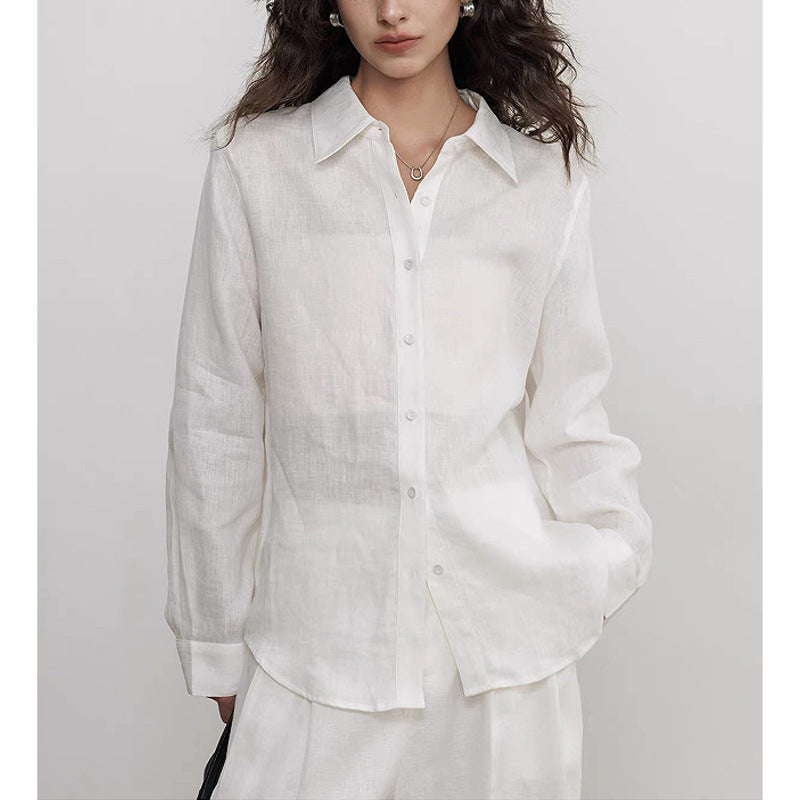 Haut de blouse de style lin pour femmes