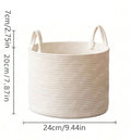 Panier de rangement tissé-blanc petit-avec poignée-1