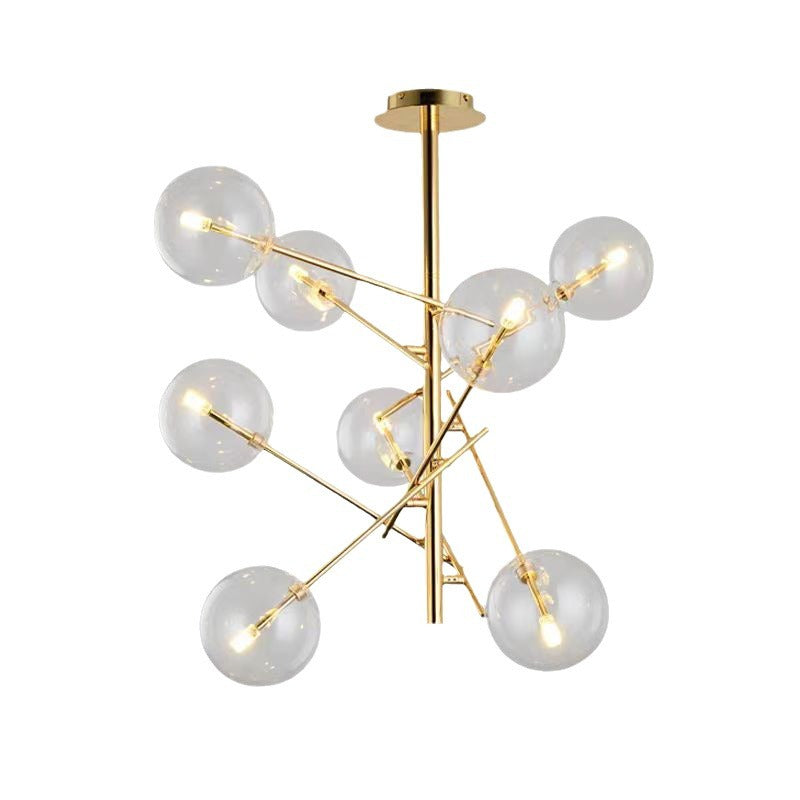 Lustre en verre multi-têtes pour le lobby ou salon
