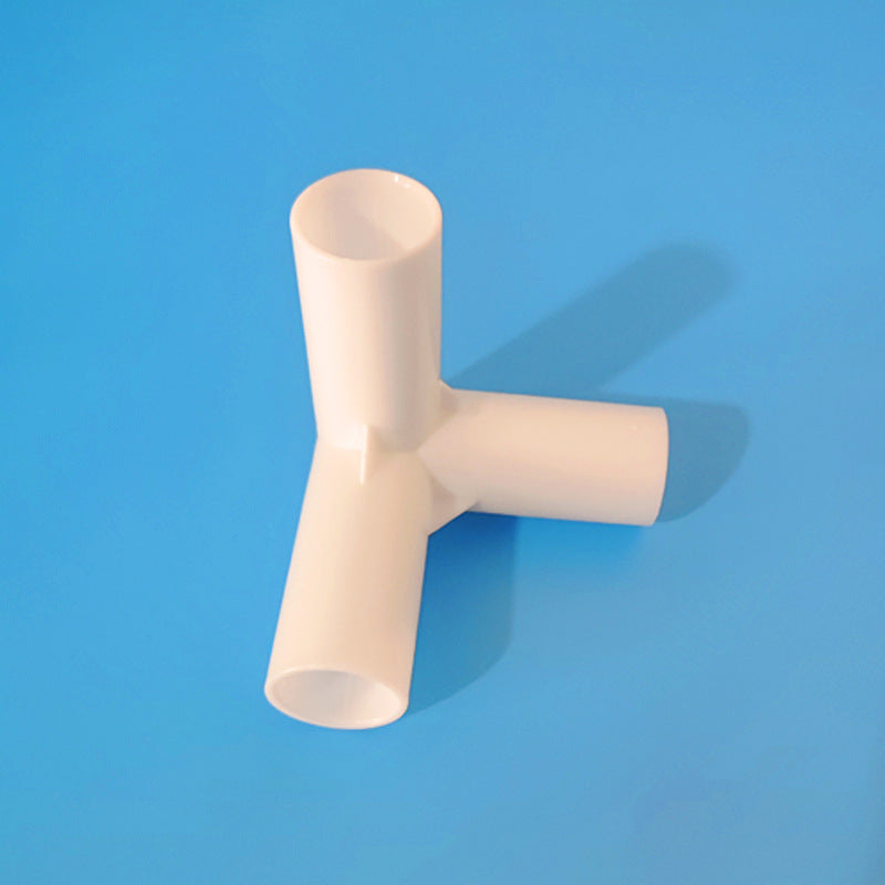 Connecteur à angle droit à trois voies en plastique